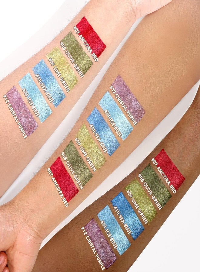 La Catrina Light Blue Glitter Liquid Eyeshadow, Highly Pigmented Korean Shimmer Long Lasting Sparkling Eye Shadow,Quick-Drying Shinny Blue Eye Shade for Daily, Snow Queen,Corpse Bride, Sally Makeup, #11 Ice Blue - Image 4