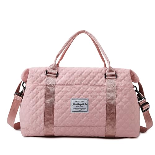 Keoferlo Pink Gym Bag Carry On Travel Duffel Sports Tote Traveling Weekend Overnight Bag for Women Girl - Image 1
