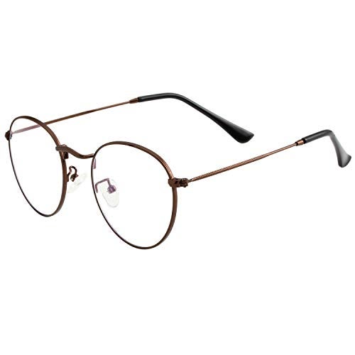 Kursan Classic Round Clear Lens Glasses for Women Men Circle Metal Frame Non-Prescription Eyeglasses (Copper) - Image 4