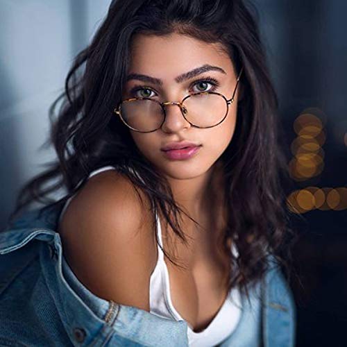 Kursan Classic Round Clear Lens Glasses for Women Men Circle Metal Frame Non-Prescription Eyeglasses (Copper) - Image 2