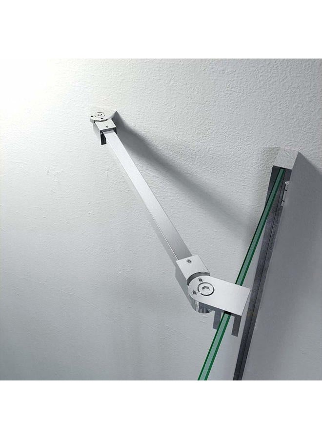 M home 40cm / 15.7 Stainless Steel Frameless Shower Door Fixed Panel Wall-to-Glass Support Bar for 1/4 to 3/8 Thick Glass by (400mm, Chrome) - Image 1