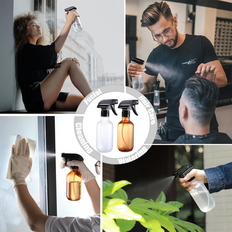 GearTrust Small Water Spray Bottle for Hair, Frosted Clear Plastic Small Squirt Bottle with Adjustable Mist/Stream, Refillable Empty Mister Spray Bottles for Hair, Plant, Cleaning, Pet, 10.1 oz /300ML - Image 5