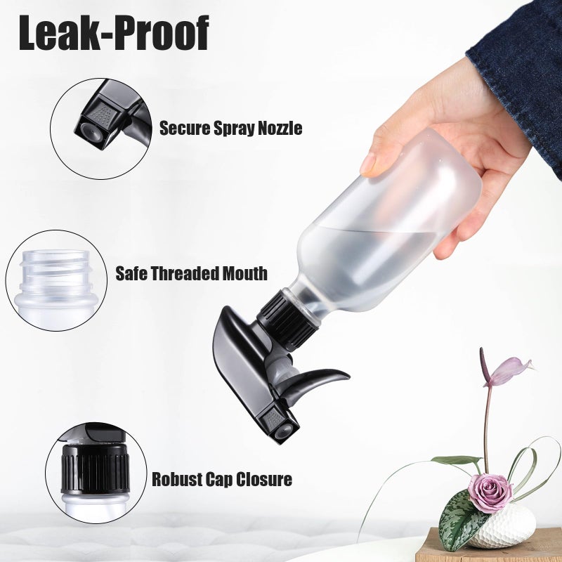 GearTrust Small Water Spray Bottle for Hair, Frosted Clear Plastic Small Squirt Bottle with Adjustable Mist/Stream, Refillable Empty Mister Spray Bottles for Hair, Plant, Cleaning, Pet, 10.1 oz /300ML - Image 4