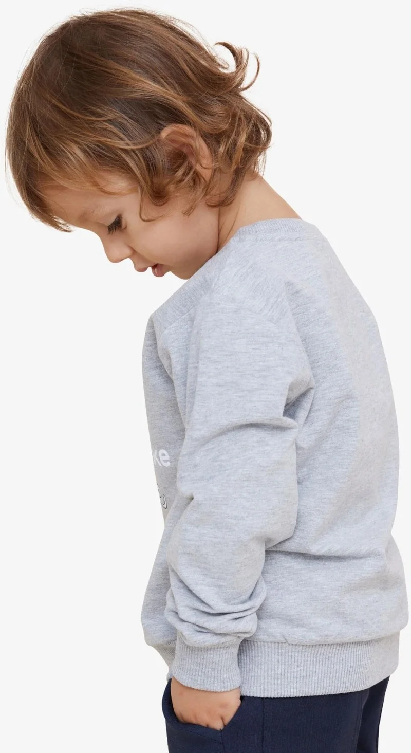 Breeze Girls & Boys Boy's Sweatshirt Text Printed 2-6 Years, Light Gray Melange