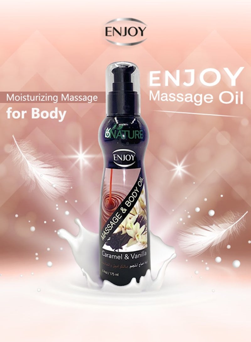 إنجوي زيت تدليك بنكهة الكراميل والفانيليا – 175 مل زيت جسم مريح لبشرة ناعمة وعلاج بالروائح - Image 3