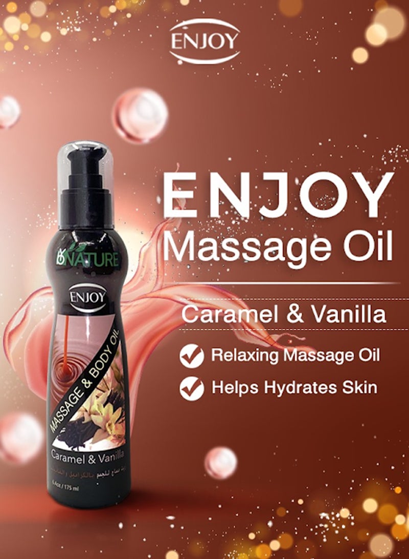 إنجوي زيت تدليك بنكهة الكراميل والفانيليا – 175 مل زيت جسم مريح لبشرة ناعمة وعلاج بالروائح - Image 2