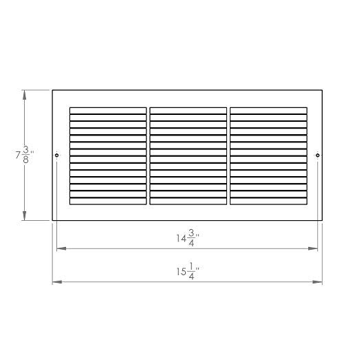 Imperial RG0033 Louvered Steel Painted Baseboard Return Air Grille, 14 x 6-Inch, White, 1-Pack - Image 3
