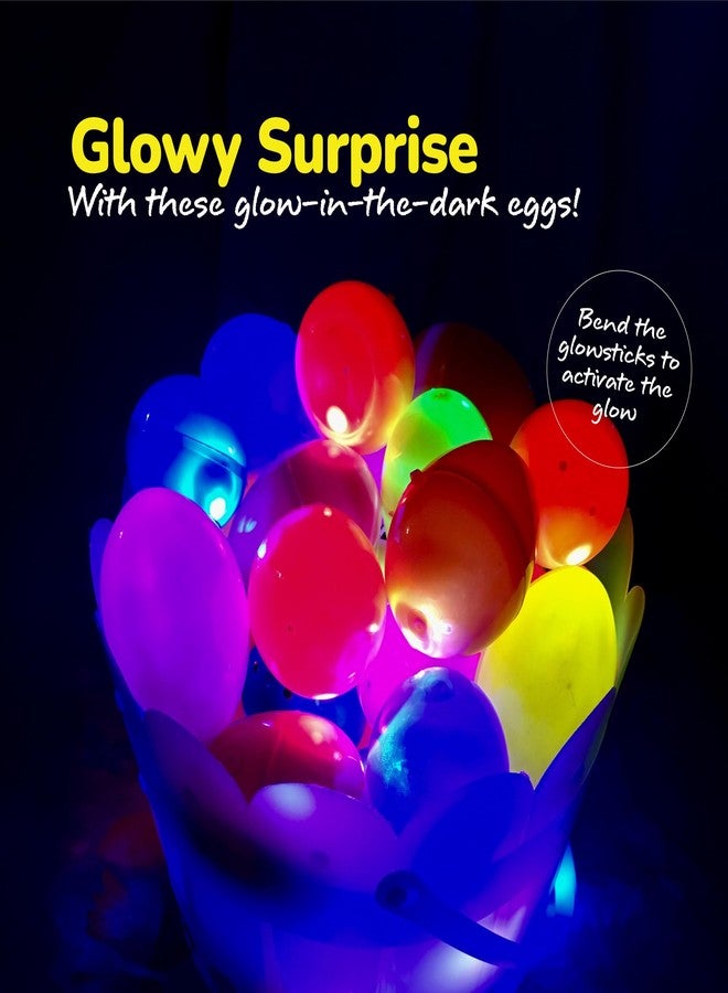 آرت كريتيفيتي مجموعة بيض عيد الفصح المتوهج في الظلام من آرت كرييتيفيتي - ١٠٢ بيضة و١٤٤ عصا مضيئة - ألوان متعددة لمشهد متوهج - لوازم فريدة للبحث عن بيض عيد الفصح - هدايا حفلات متوهجة في الظلام - Image 3