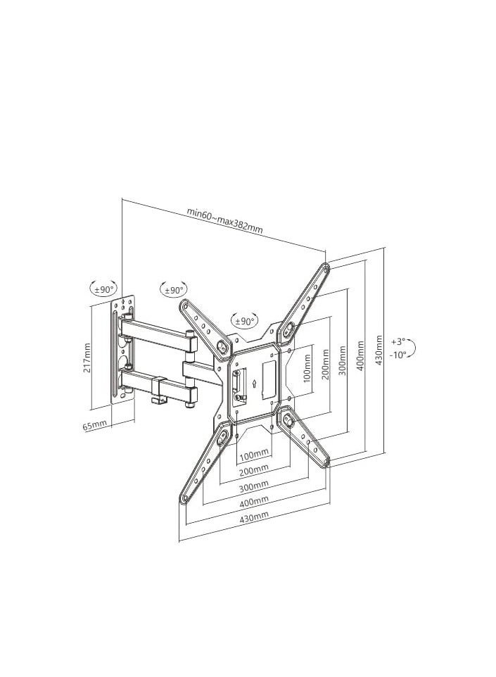 نيوستار يستوعب حامل التلفاز مع الحركة الكاملة من نيوستار معظم تلفزيونات الشاشة المسطحة بحجم 23"-55" بوزن يصل إلى 30 كجم/66 باوند. NEWSTAR 91-LPA68443 - Image 2