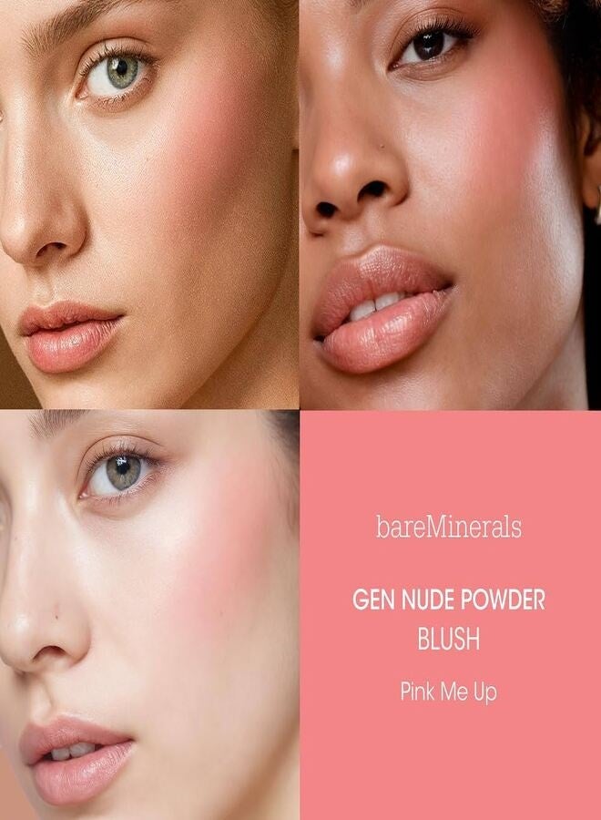 bareMinerals Gen Nude Powder Blush – Pink Me Up | Silky Talc-Free Buildable Natural Flush Powder Blush – 6 g - Image 2