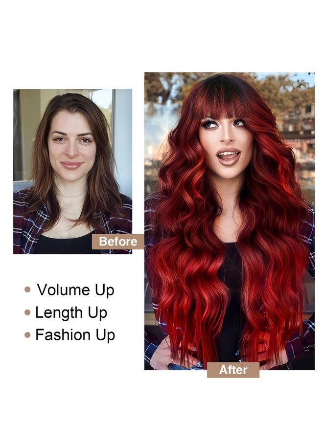 Red Wigs With Bangs Long Wavy Red Wig For Women Ombre Red Wigs With Bangs Synthetic Heat Resistant Fiber Wigs For Daily 26 Inch - pzsku/ZCA1DD4959144CA2A70AFZ/45/_/1721025139/5d593552-402c-4276-9909-ec8765d7686d