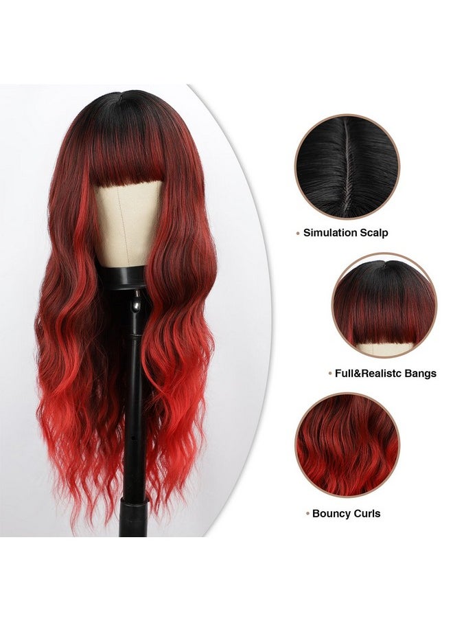 Red Wigs With Bangs Long Wavy Red Wig For Women Ombre Red Wigs With Bangs Synthetic Heat Resistant Fiber Wigs For Daily 26 Inch - pzsku/ZCA1DD4959144CA2A70AFZ/45/_/1721025141/b3086d82-7462-45f0-b2fa-63e4a2b24122