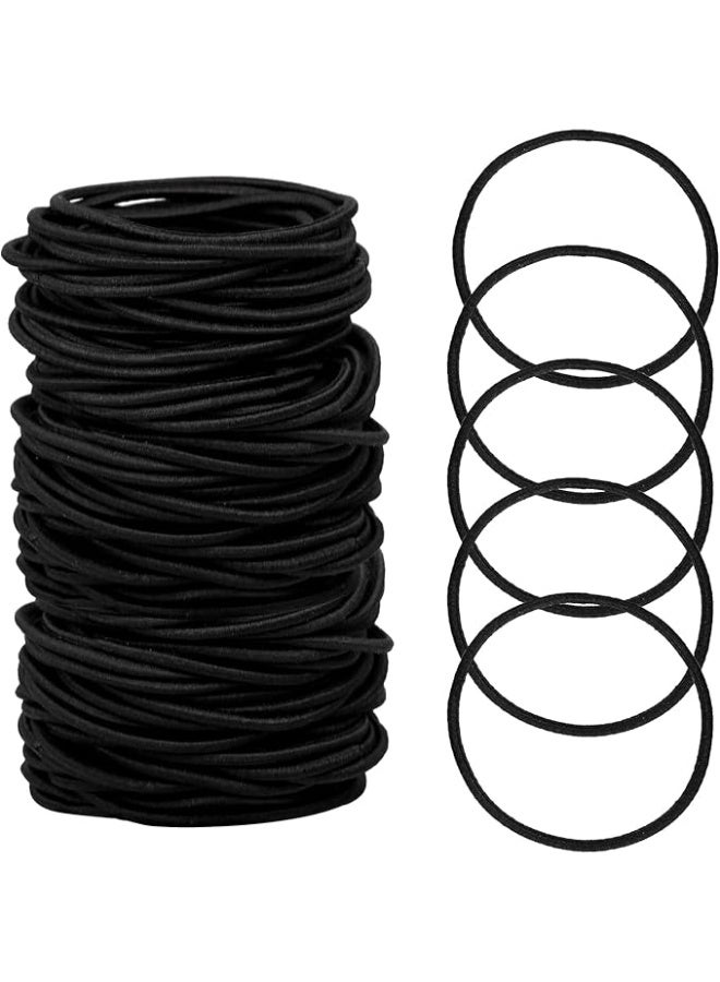 HXC 100pcs أسود فرق الشعر المرنة, صغيرة الشعر Bobbles للمرأة, 2mm رقيقة الشعر ربطة للأطفال, فرق الشعر الناعمة withou المعدن, حامل ذيل الحصان المرنة - Image 4