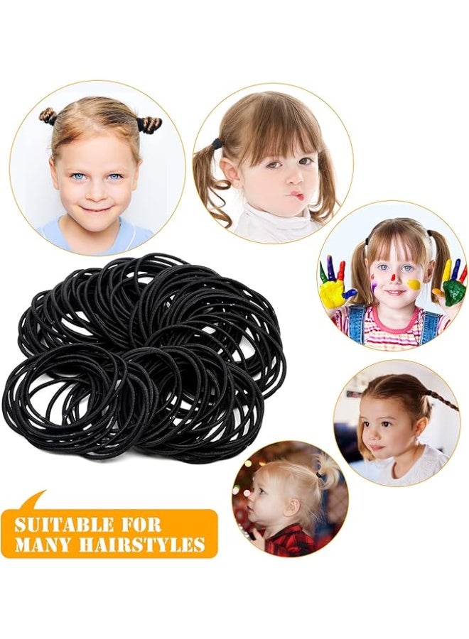 HXC 100pcs أسود فرق الشعر المرنة, صغيرة الشعر Bobbles للمرأة, 2mm رقيقة الشعر ربطة للأطفال, فرق الشعر الناعمة withou المعدن, حامل ذيل الحصان المرنة - Image 5