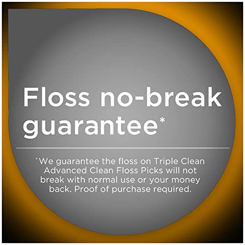 DenTek Triple Clean Advanced Clean Floss Picks, No Break & No Shred Floss, 75 Count, 3 Pack - Image 5