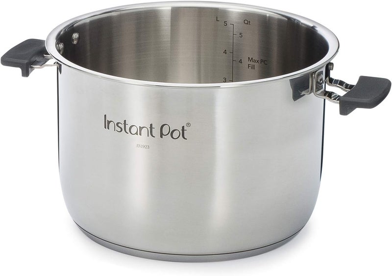 Instant Pot وعاء طهي داخلي من الفولاذ المقاوم للصدأ مع مقابض، سعة 6 لتر، سطح مصقول، للاستخدام مع جهاز ديو إيفو 6 لتر، برو وبرو بلس - Image 1