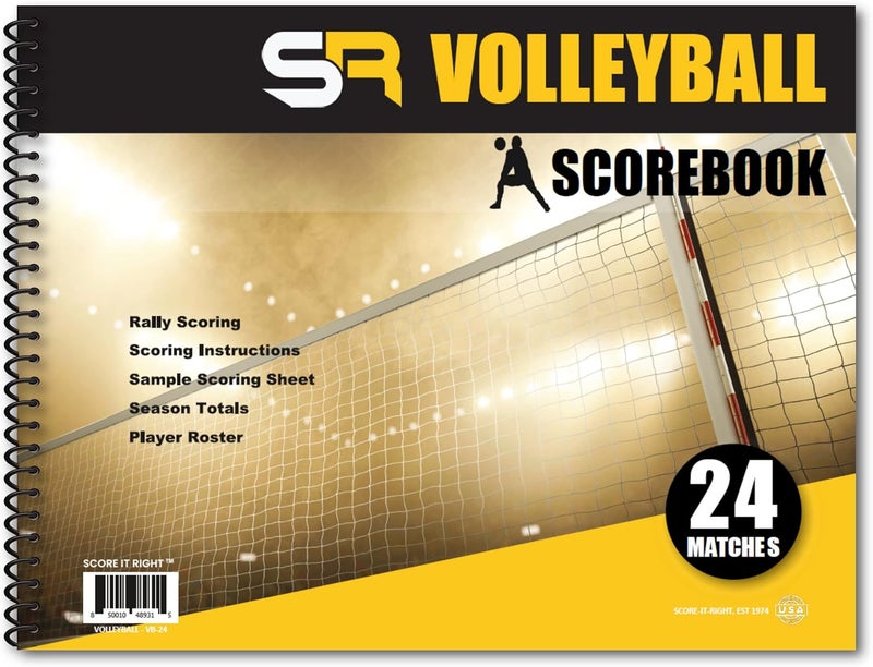 Score It Right Volleyball Scorebook – 24 Match Spiral Volleyball Scorebook with Season Totals and Team Roster Sheet – Premium Paper Volleyball Score Sheet for Rally Scoring and Detailed Instructions - Image 1