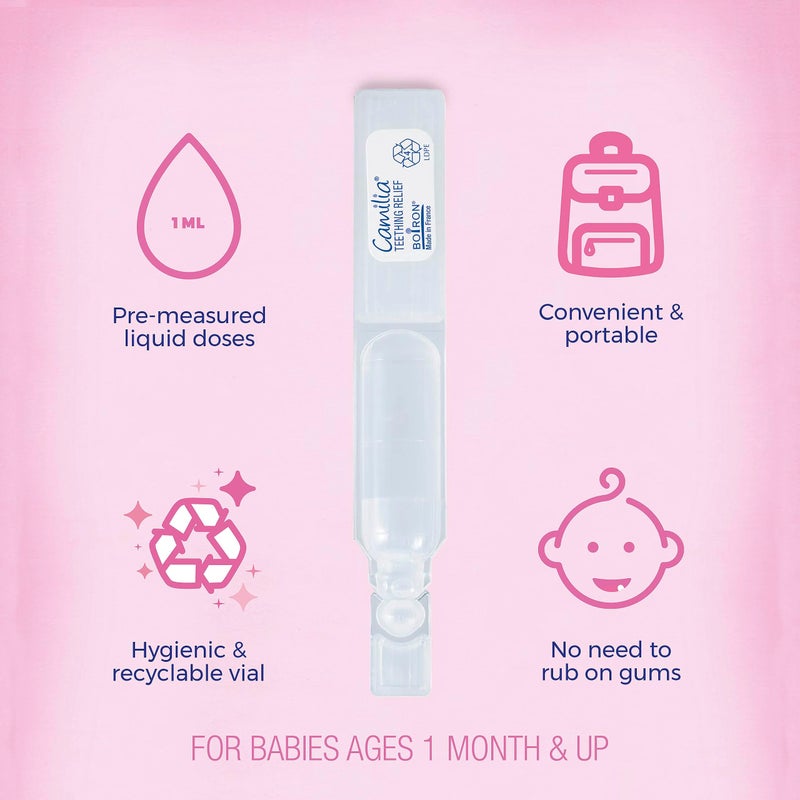 Boiron Camilia Teething Drops for Daytime and Nighttime Relief of Painful or Swollen Gums and Irritability in Babies - 60 Count - Image 3