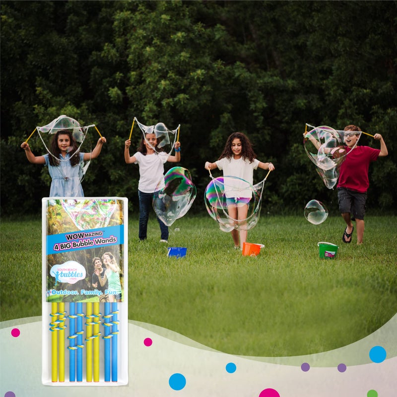 South Beach Bubbles 4 Big Bubble Wands: Making Giant Bubbles. Great Birthday Activity and Party Favor. Giant Bubble Solution Not Included. - Image 1