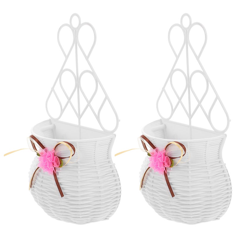 2pcs Wall Hanging Basket: Flowerpot Decorative Wall Planter Flower Holder - for Office and Indoor Decorations - Image 5