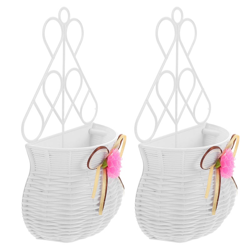 2pcs Wall Hanging Basket: Flowerpot Decorative Wall Planter Flower Holder - for Office and Indoor Decorations - Image 1