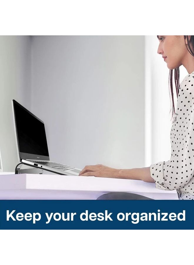 Adjustable Aluminum Laptop Stand Silvery For 15 Inches And Above Devices With Cooling Design - Image 4