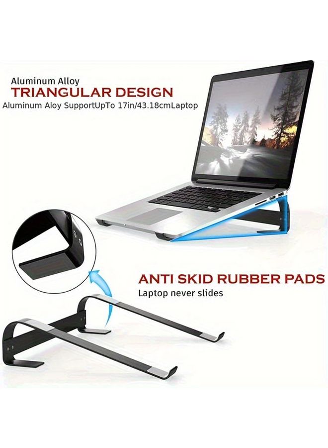 Adjustable Aluminum Laptop Stand Silvery For 15 Inches And Above Devices With Cooling Design - Image 1