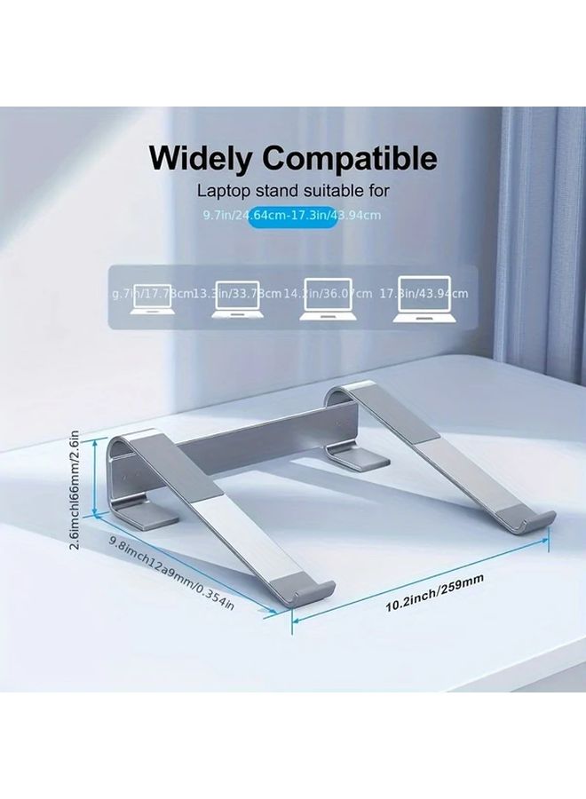 Adjustable Aluminum Laptop Stand Silvery For 15 Inches And Above Devices With Cooling Design - Image 2