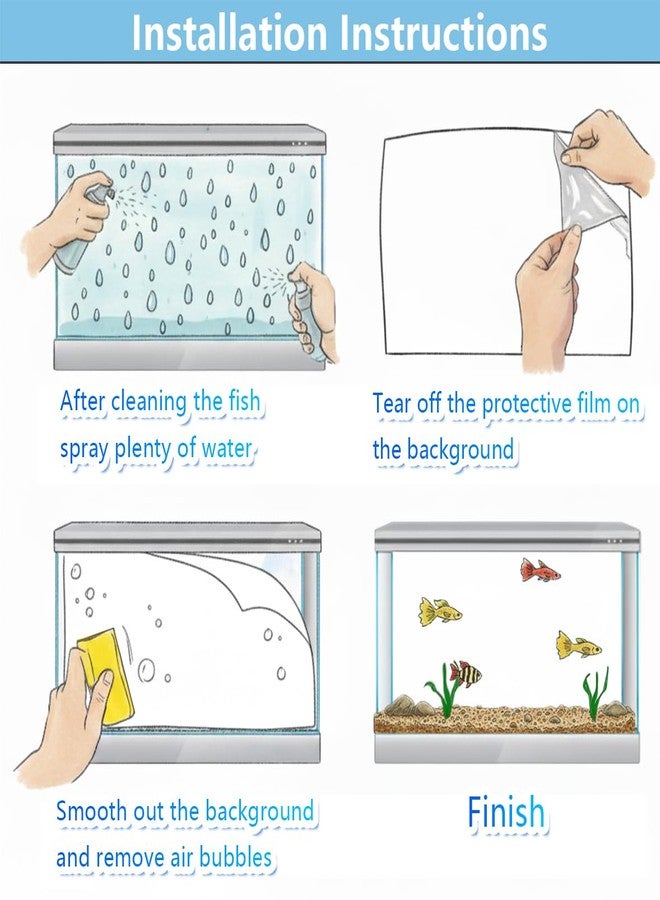 LYYAB Aquarium Background Static Cling White Fish Tank Sticker 39 x 17.7 inches | Easy Install for Glass Tanks, No Residue, Reusable - Image 4