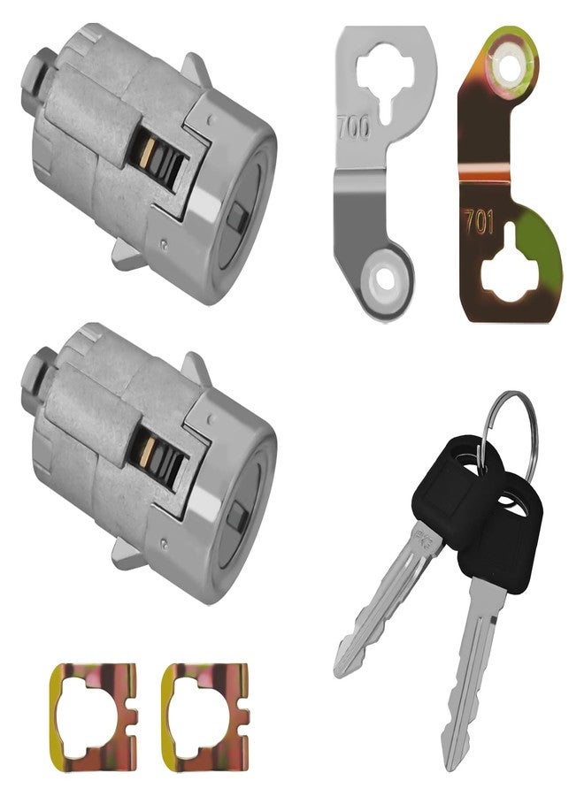 QKYS Car Lock Cylinder Set, 2 Doors Locks Cylinder with 2 Key, Automotive Door Locks Tumbler Front Left Right Door Lock Tumbler OEM#15298924, Car Accessories Compatible with Sierra 1500 2500 3500 - Image 1