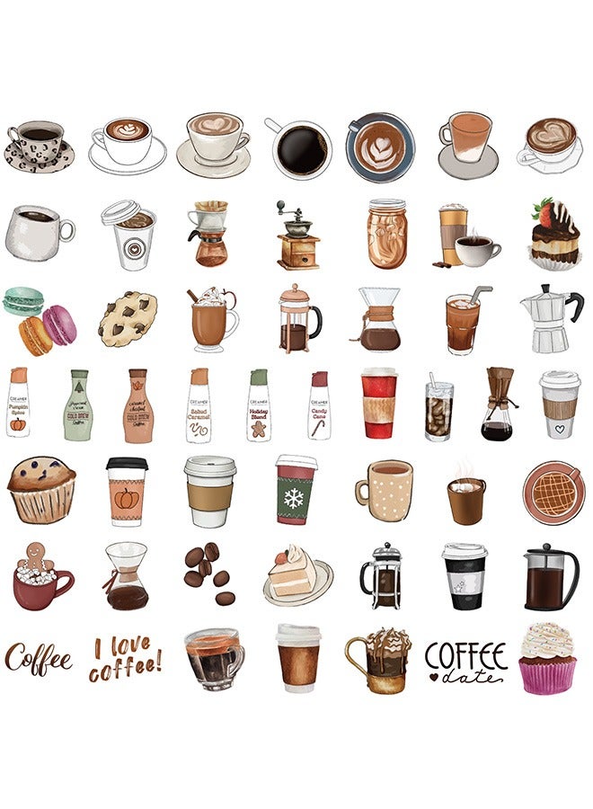 50 PCS Coffee Stickers Water Bottle Stickers Laptop Stickers Skateboard Stickers Luggage Travel Case Waterproof Stickers Gift Stickers DIY Stickers for Adults Kids Teens - Image 2