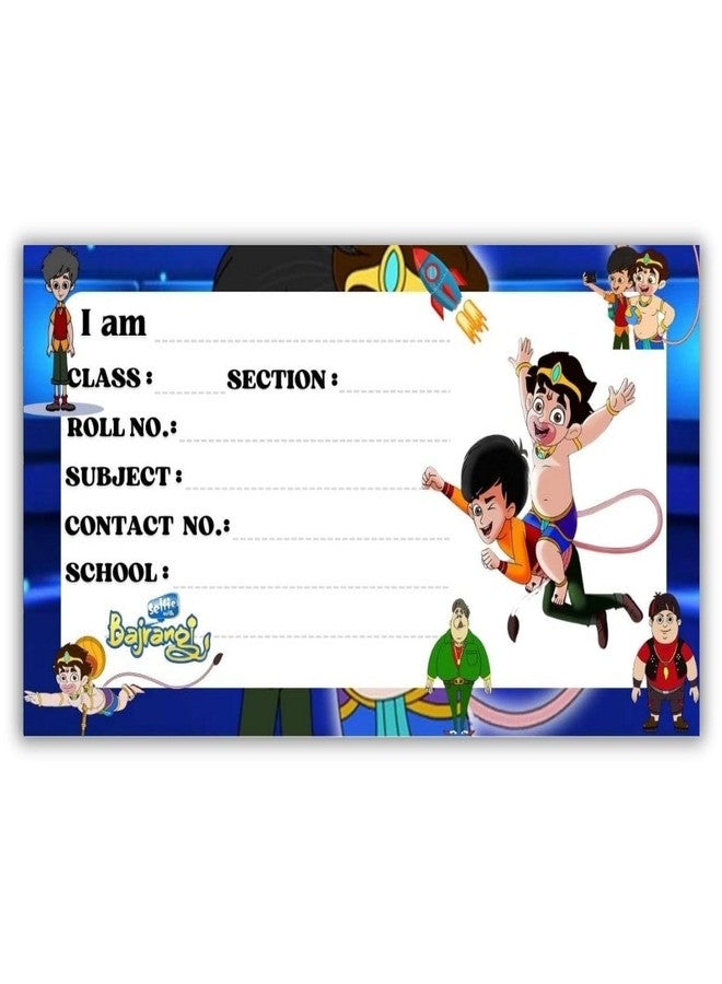 AanyaCentric Pack of 36 Cartoon Printed Name Sticker for Kids | 4 x 2 inch | Self Fill in Sticky Labels for Notebook Register Copy - Image 1