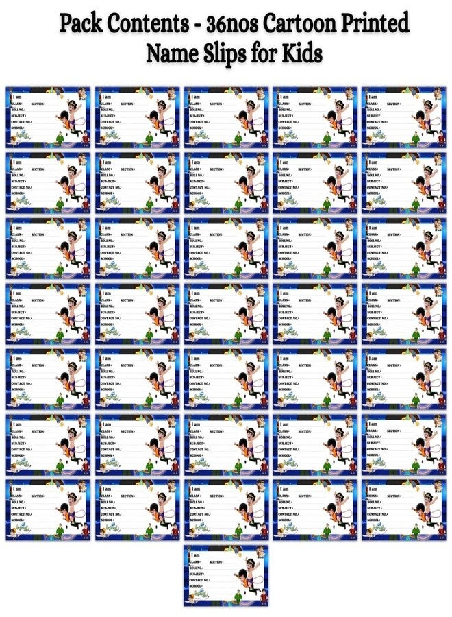 AanyaCentric Pack of 36 Cartoon Printed Name Sticker for Kids | 4 x 2 inch | Self Fill in Sticky Labels for Notebook Register Copy - Image 2