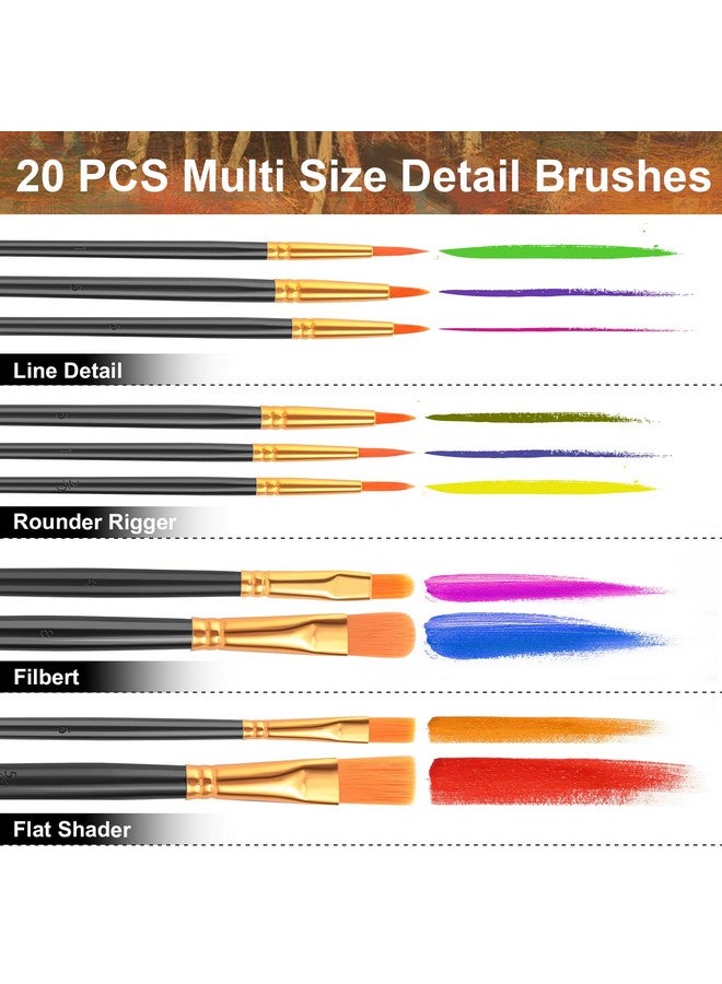 ESRICH 82 Pcs Acrylic Paint Set, 48Colors Acrylic Paint, Painting Supplies Kit With 2 Wood Easel, 20 Brushes, 4 Canvases,Watercolor Paper, Acrylic Paint Kit For Kids, Students, Artists And Beginner - Image 5