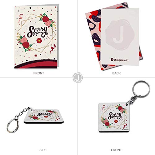 Jhingalala Jhingalala Sorry Printed Cushion Mug Key Chain Greeting Card Combo Gift Pack Sorry Gift Sorry Gift for Girlfriend Sorry Gift for Husband Sorry Gift for Friend Sorry Gift for Boyfriend - Image 5
