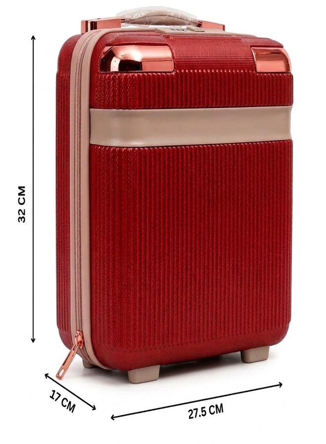 proxin Cosmetic Bag Case Travel Hand Luggage Small Portable Carrying Suitcase Makeup Case for Women Organizer Box Vanity Mini Suitcase (Red) - Image 2