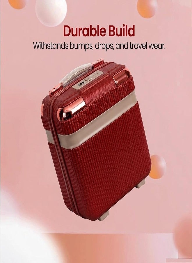 proxin Cosmetic Bag Case Travel Hand Luggage Small Portable Carrying Suitcase Makeup Case for Women Organizer Box Vanity Mini Suitcase (Red) - Image 3
