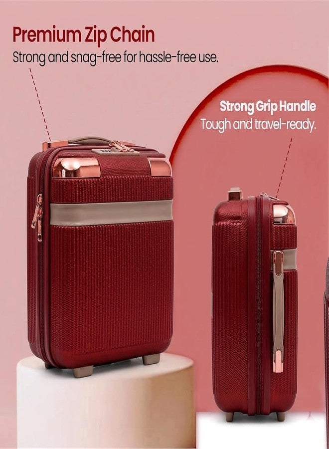 proxin Cosmetic Bag Case Travel Hand Luggage Small Portable Carrying Suitcase Makeup Case for Women Organizer Box Vanity Mini Suitcase (Red) - Image 4