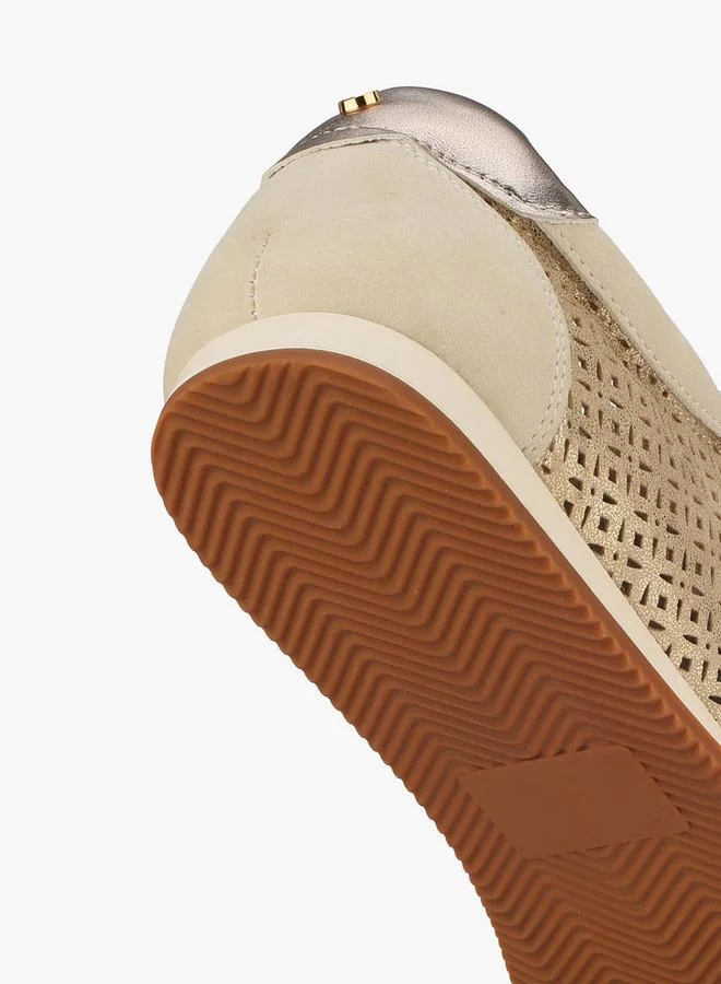 Celeste GOLD Women Laser Cut Lace-Up Sneakers for Women | Best Price UAE