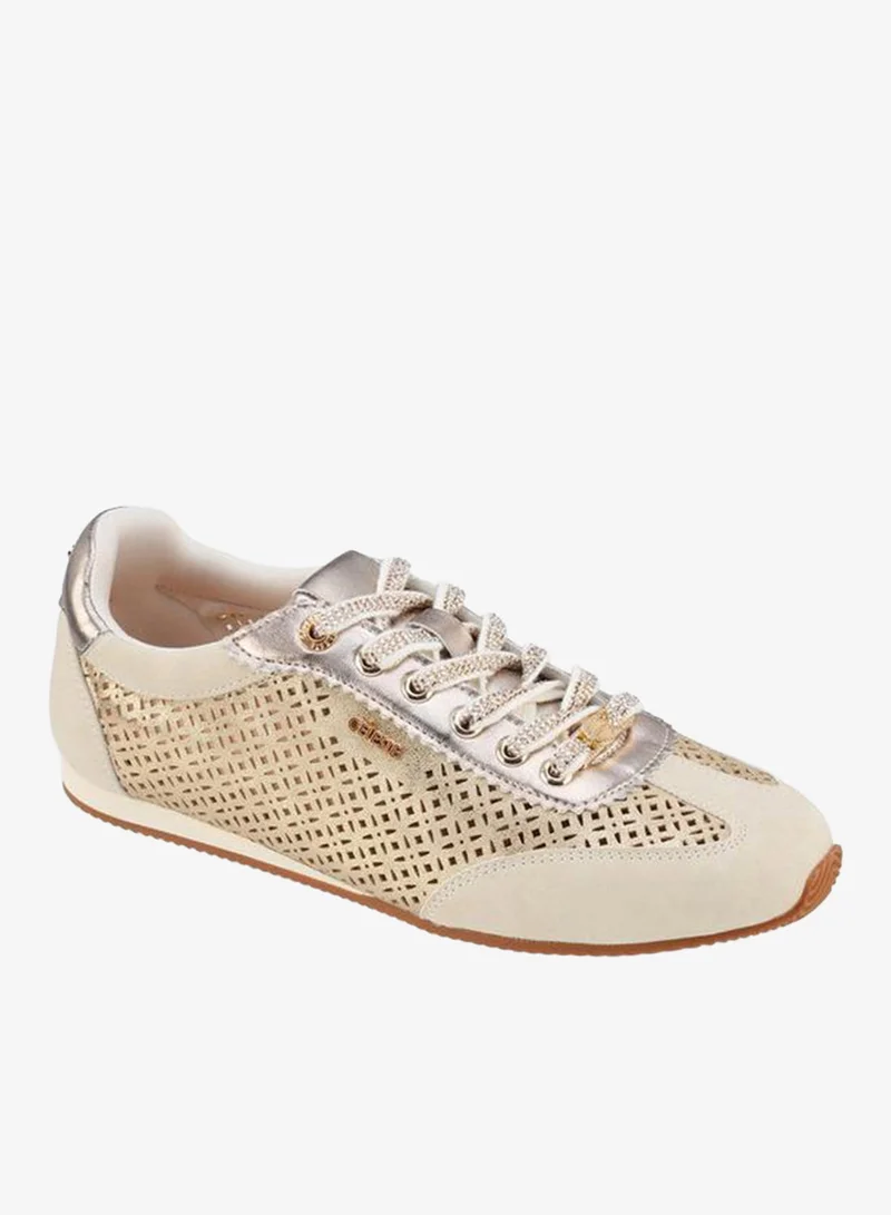 Celeste Women Laser Cut Lace-Up Sneakers