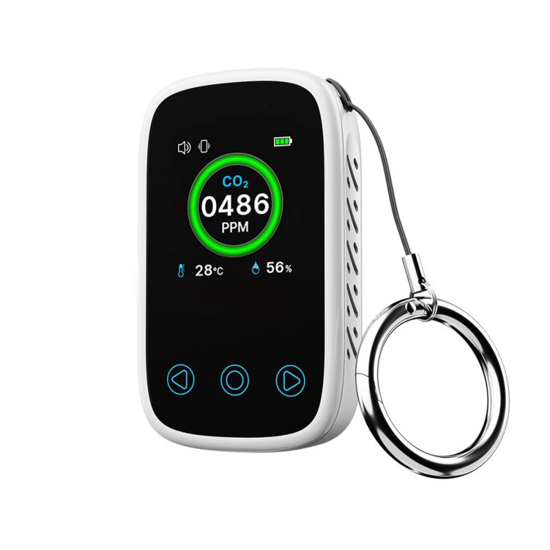 3In1 Air Quality Tester White Compact High Accurate NDIR Sensor - Intelligent Alarm Carbon Dioxide Tester for Home Office Indoor Air Monitoring - Image 1