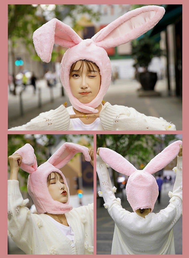 Cute Plush Fun Bunny Ears Hood Women Costume Hats - Image 4