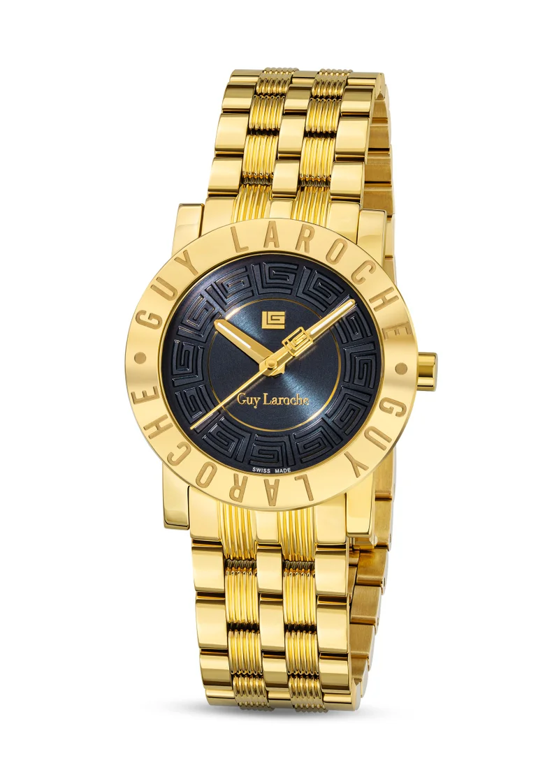 Guy Laroche Alex Watch for Women with Yellow Gold Stainless Steel Bracelet 29 mm 5 Atm