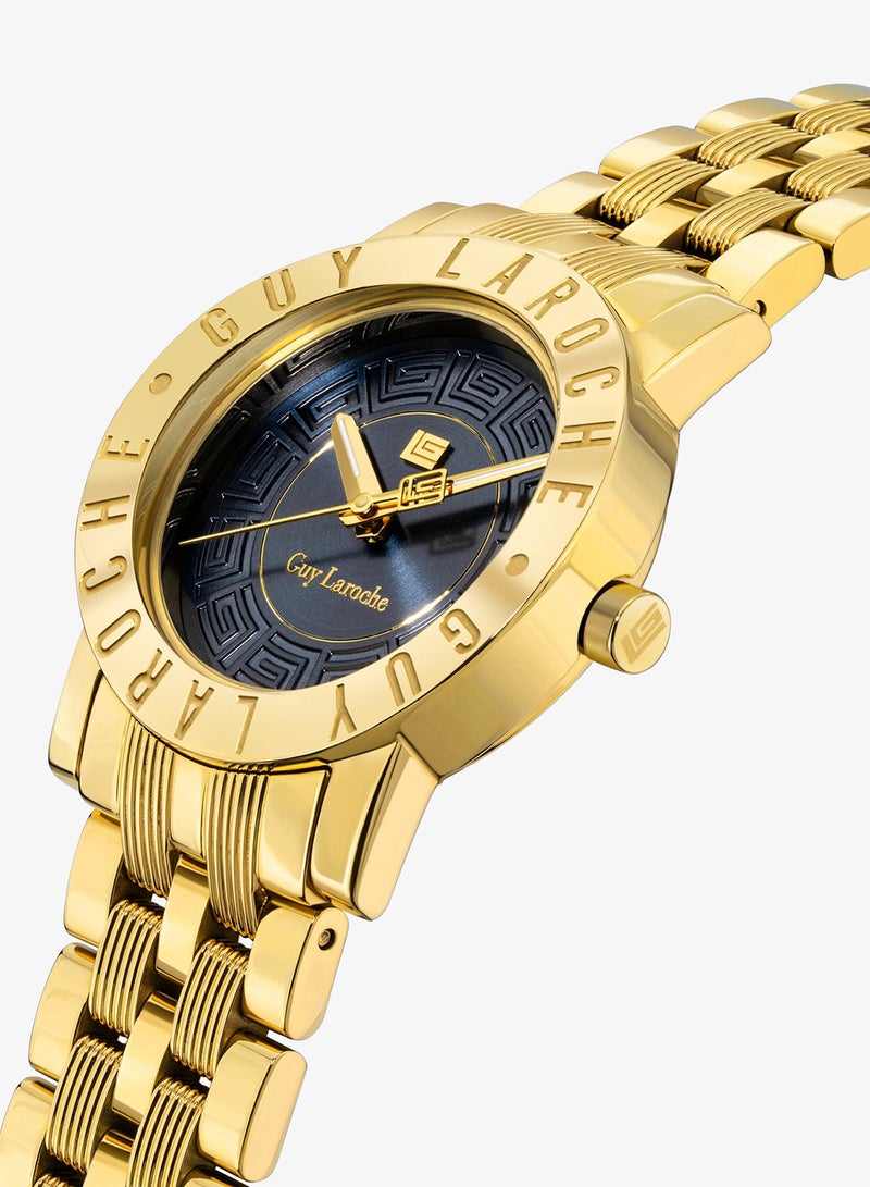 Guy Laroche Alex Watch for Women with Yellow Gold Stainless Steel Bracelet 29 mm 5 Atm - Image 2