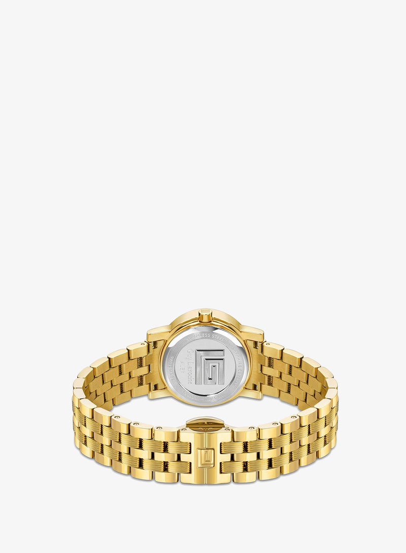 Guy Laroche Alex Watch for Women with Yellow Gold Stainless Steel Bracelet 29 mm 5 Atm - Image 3