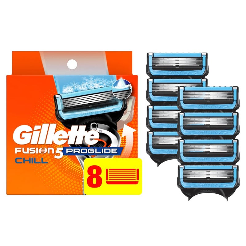 Gillette ProGlide Chill Razor Refills for Men, 8 Blade Refills - Image 1