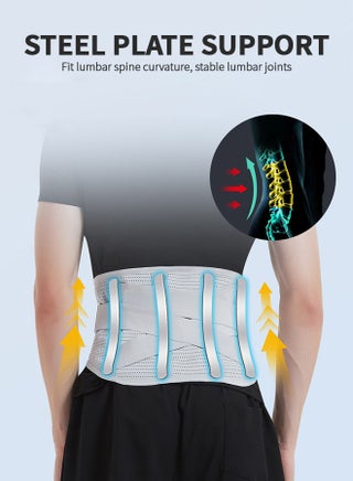 Back Brace Lumbar Support Belt for Lower Back Pain Relief, Breathable Back Support Belt with 4 Metal Support Stays for Heavy Lifting, Work and Exercise, Men and Women, XL - view 4