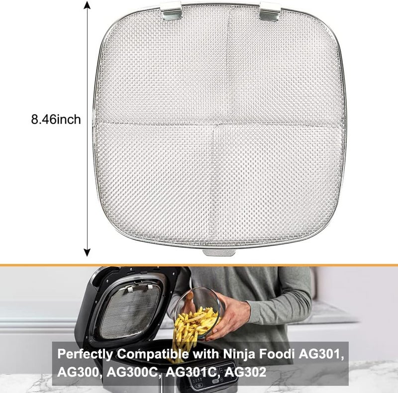 BYKITCHEN درع تشتت من الفولاذ المقاوم للصدأ لجهاز نينجا فودي AG301، ملحقات قلاية الهواء لجهاز نينجا فودي 5 في 1 للشواء الداخلي، قطع غيار لجهاز نينجا فودي AG300، AG300C، AG301C، AG302، AG400 - Image 2