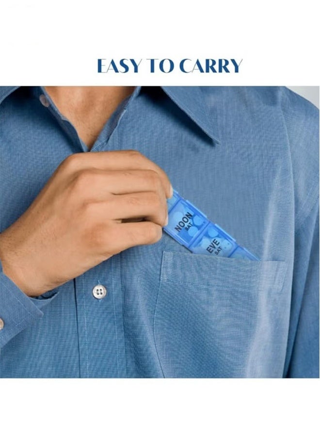 7 أيام 4 مرات أسبوعيا منظم حبوب منع الحمل الغذاء الصف البلاستيك السفر حبوب منع الحمل مربع - Image 4