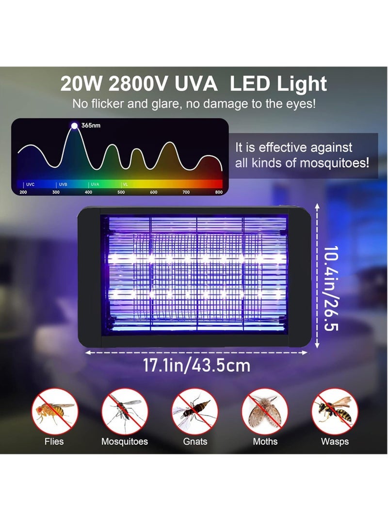 Captaintech Electric Mosquito Zapper,20W LED Indoor and Outdoor Flying Fly Insect Killer Lamp,Bug and Pest Trap Pest Repeller Repellent Traps Eliminator Catcher Lure Zapper Kills Mosquito  - Image 2